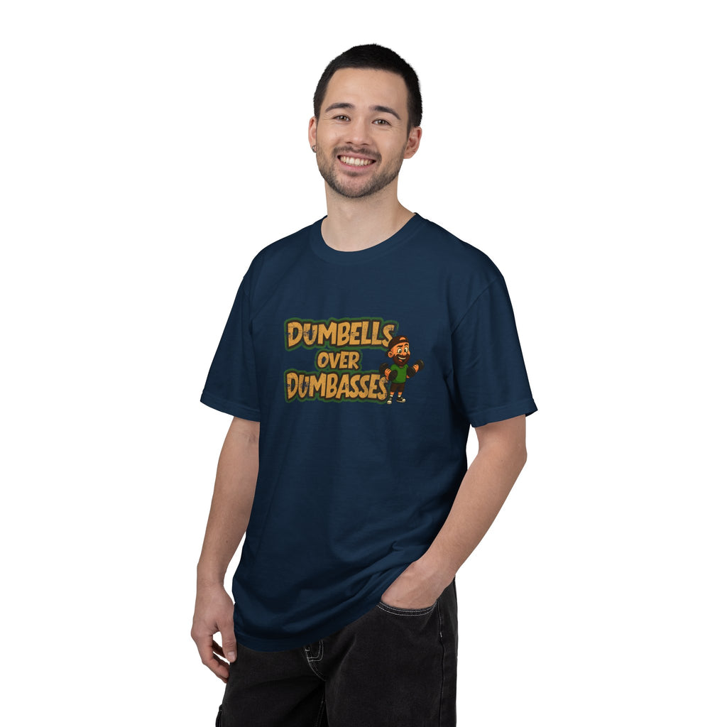 Dumbbells Over Dumbasses T-Shirt — Funny Gym Fitness Tee
